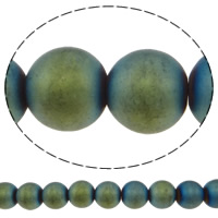 Nicht magnetische Hämatit Perlen, Non- magnetische Hämatit, rund, verschiedene Größen vorhanden & satiniert, blau, Bohrung:ca. 2mm, Länge:ca. 15.7 ZollInch, verkauft von Strang
