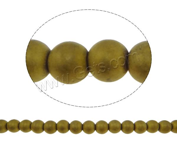 Perles hématite non-magnétique, hématite non magnétique, Rond, normes différentes pour le choix & givré, Jaune, Trou:Environ 2mm, Longueur:Environ 15.7 pouce, Vendu par brin