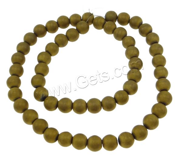 Perles hématite non-magnétique, hématite non magnétique, Rond, normes différentes pour le choix & givré, Jaune, Trou:Environ 2mm, Longueur:Environ 15.7 pouce, Vendu par brin