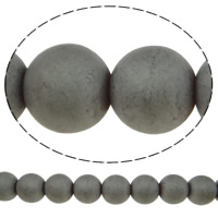 Nicht magnetische Hämatit Perlen, Non- magnetische Hämatit, rund, verschiedene Größen vorhanden & satiniert, grau, Bohrung:ca. 2mm, Länge:ca. 15.7 ZollInch, verkauft von Strang