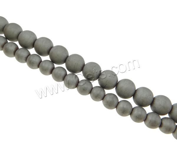 Non Magnetic Hematite Beads, Round, different size for choice & frosted, grey, Hole:Approx 2mm, Length:Approx 15.7 Inch, Sold By Strand