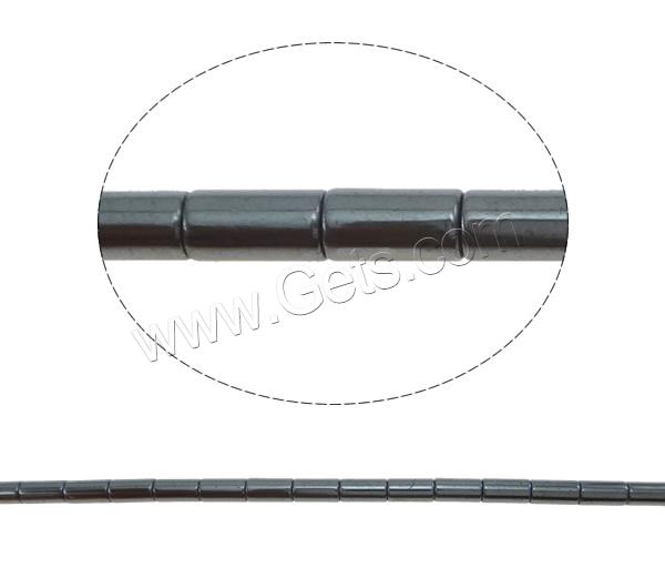 Non Magnetic Hematite Beads, Tube, different size for choice, black, Hole:Approx 1mm, Length:Approx 15.7 Inch, Sold By Strand