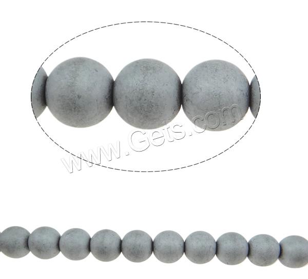 Nicht magnetische Hämatit Perlen, Non- magnetische Hämatit, rund, verschiedene Größen vorhanden & satiniert, grau, Bohrung:ca. 2mm, Länge:ca. 15.5 ZollInch, verkauft von Strang