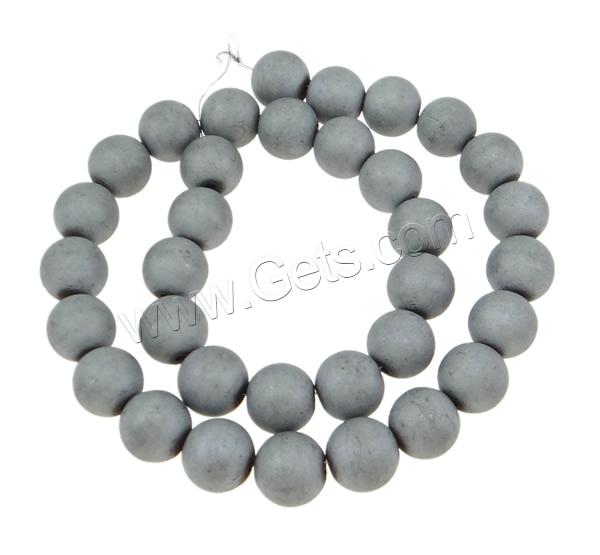 Perles hématite non-magnétique, hématite non magnétique, Rond, normes différentes pour le choix & givré, gris, Trou:Environ 2mm, Longueur:Environ 15.5 pouce, Vendu par brin