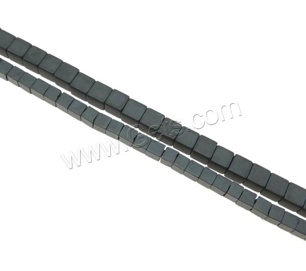Non Magnetic Hematite Beads, Cube, different size for choice, black, Hole:Approx 1mm, Length:Approx 15.5 Inch, Sold By Strand