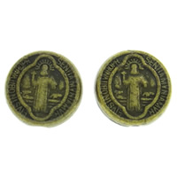 Zinc Alloy Jewelry Beads, Flat Round, plated, Christian Jewelry & with letter pattern Approx 0.5mm, Approx 