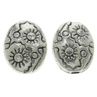 Zinc Alloy Flat Beads, Oval, plated Approx 0.5mm, Approx 