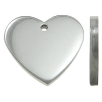 Stainless Steel Tag Charm, Heart, laser pattern & Customized, original color Approx 1.5mm 