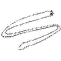 Stainless Steel Chain Necklace, oval chain, original color  Approx 20 Inch 