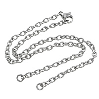нержавеющая сталь Браслет Chain, Овальный цепь, оригинальный цвет  длина:Приблизительно 10 дюймовый, продается Strand