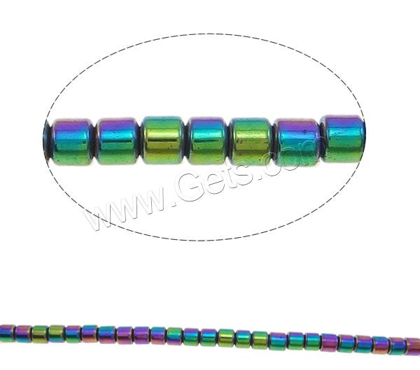 Non Magnetic Hematite Beads, Column, plated, different size for choice, more colors for choice, Hole:Approx 1mm, Length:Approx 15.5 Inch, Sold By Strand