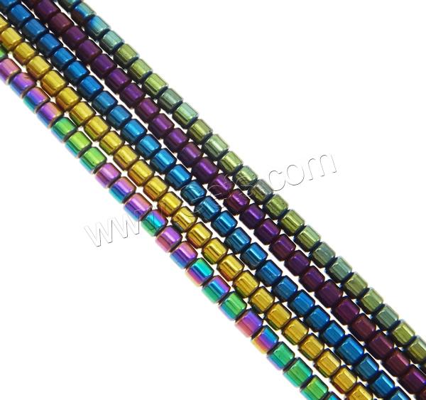 Non Magnetic Hematite Beads, Column, plated, different size for choice, more colors for choice, Hole:Approx 1mm, Length:Approx 15.5 Inch, Sold By Strand