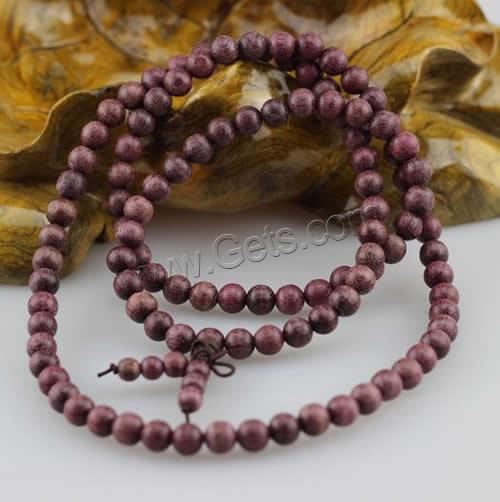 108 Mala Beads, Purpleheart, with nylon elastic cord, Round, different length for choice & different size for choice, 20Strands/Lot, Sold By Lot