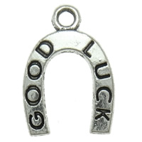 Zinc Alloy Jewelry Pendants, Horseshoes, word good luck, plated Approx 1.5mm, Approx 