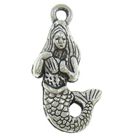 Character Shaped Zinc Alloy Pendants, Mermaid, plated Approx 1mm, Approx 