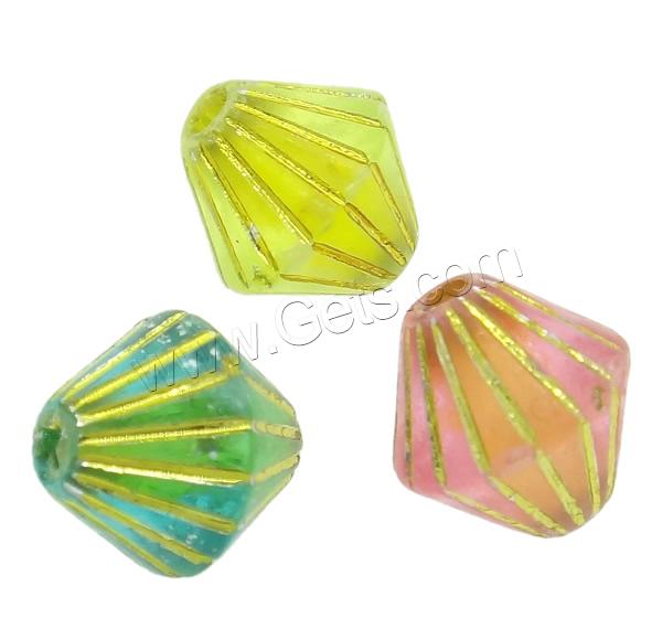 Gold Accent Acrylic Beads, Bicone, different size for choice & translucent, more colors for choice, Hole:Approx 1mm, Sold By Bag