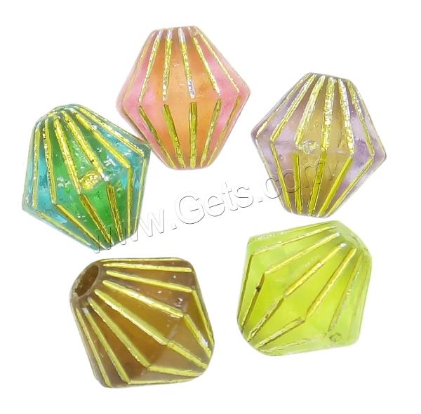 Gold Accent Acrylic Beads, Bicone, different size for choice & translucent, more colors for choice, Hole:Approx 1mm, Sold By Bag