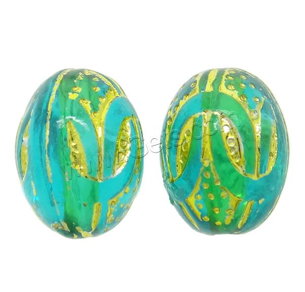 Gold Accent Acrylic Beads, Oval, different size for choice & translucent, more colors for choice, Hole:Approx 1mm, Sold By Bag