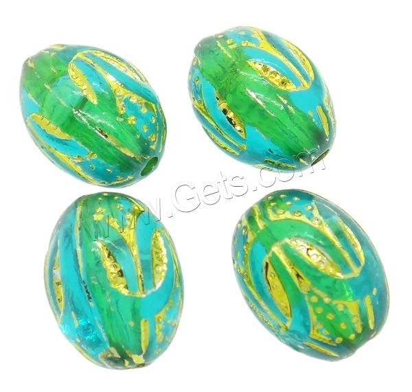 Gold Accent Acrylic Beads, Oval, different size for choice & translucent, more colors for choice, Hole:Approx 1mm, Sold By Bag