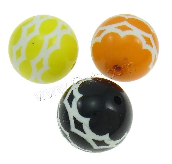 Perles acryliques nature, Acrylique, Rond, normes différentes pour le choix & couleur solide, plus de couleurs à choisir, Trou:Environ 2mm, 100PC/sac, Vendu par sac