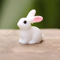 Plastic Decoration, Rabbit, white 
