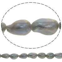 Perlas cultivadas de agua dulce, Barroco, natural, plata-gris, Grado AAA, 11-12mm, agujero:aproximado 0.8mm, longitud:15.5 Inch, Vendido por Sarta