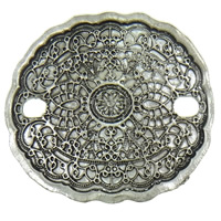 Zinc Alloy Charm Connector, Flat Oval, plated, 1/1 loop Approx Approx 