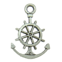 Zinc Alloy Ship Wheel & Anchor Pendant, Anchor and Ship Wheel, plated, nautical pattern Approx 2mm, Approx 