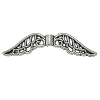 Zinc Alloy Flat Beads, Wing Shape, plated, hollow Approx 1mm, Approx 