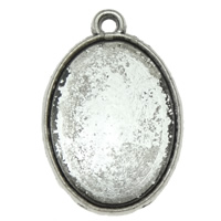 Zinc Alloy Pendant Cabochon Setting, Flat Oval, plated Approx 3mm, Inner Approx Approx 
