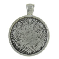 Zinc Alloy Pendant Cabochon Setting, Flat Round, plated Approx Inner Approx 25mm, Approx 