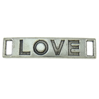 Zinc Alloy Connector Bar, Rectangle, word love, plated, 1/1 loop Approx Approx 