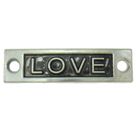 Zinc Alloy Connector Bar, Rectangle, word love, plated, 1/1 loop Approx 3mm, Approx 