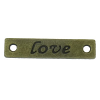 Zinc Alloy Connector Bar, Rectangle, word love, plated, 1/1 loop Approx 2mm, Approx 