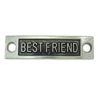 Zinc Alloy Connector Bar, Rectangle, word best friend, plated, 1/1 loop Approx 3mm, Approx 