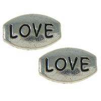 Zinc Alloy Message Beads, Flat Oval, word love, plated Approx 1mm, Approx 