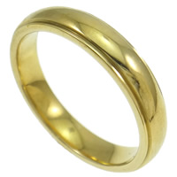 Stainless Steel Finger Ring, Donut, gold color plated US Ring .5 