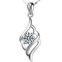 Sterling Silver Rhinestone Pendants, 925 Sterling Silver, platinum plated, with rhinestone, clear Approx 3-8mm 