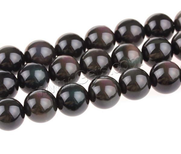 Black Obsidian Beads, Natural Black Obsidian, Round, different size for choice, Length:Approx 15 Inch, Sold By Strand