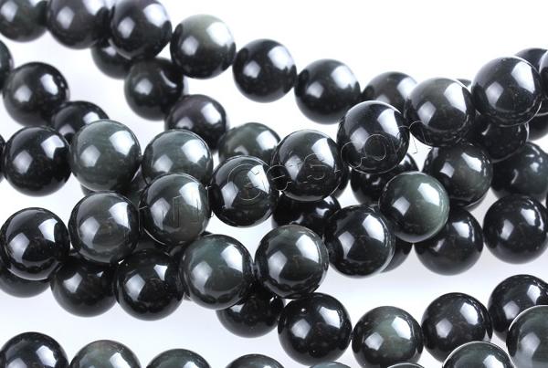 Black Obsidian Beads, Natural Black Obsidian, Round, different size for choice, Length:Approx 15 Inch, Sold By Strand