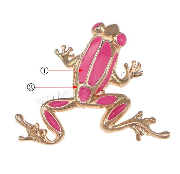 Enamel Brass Pendants, Frog, plated, more colors for choice, nickel, lead & cadmium free, 30x24x6mm, Hole:Approx 4x7mm, Sold By PC