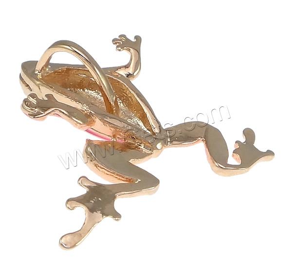 Enamel Brass Pendants, Frog, plated, more colors for choice, nickel, lead & cadmium free, 30x24x6mm, Hole:Approx 4x7mm, Sold By PC