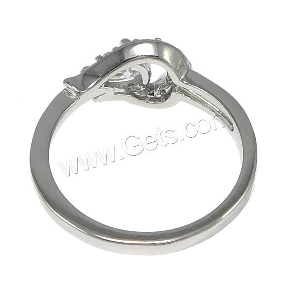 Zirkonia Messing Finger Ring, plattiert, mit kubischem Zirkonia, keine, frei von Nickel, Blei & Kadmium, 8mm, Größe:6, verkauft von PC