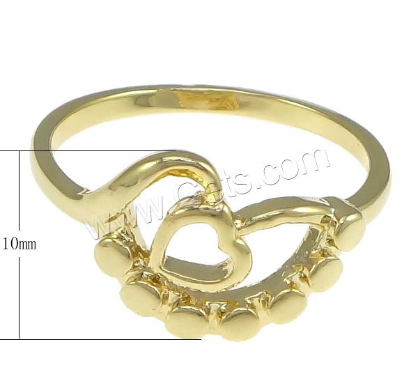 Brass Finger Ring, Heart, plated, different size for choice, more colors for choice, nickel, lead & cadmium free, 10mm, Sold By PC