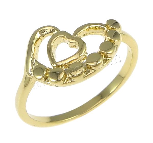 Brass Finger Ring, Heart, plated, different size for choice, more colors for choice, nickel, lead & cadmium free, 10mm, Sold By PC