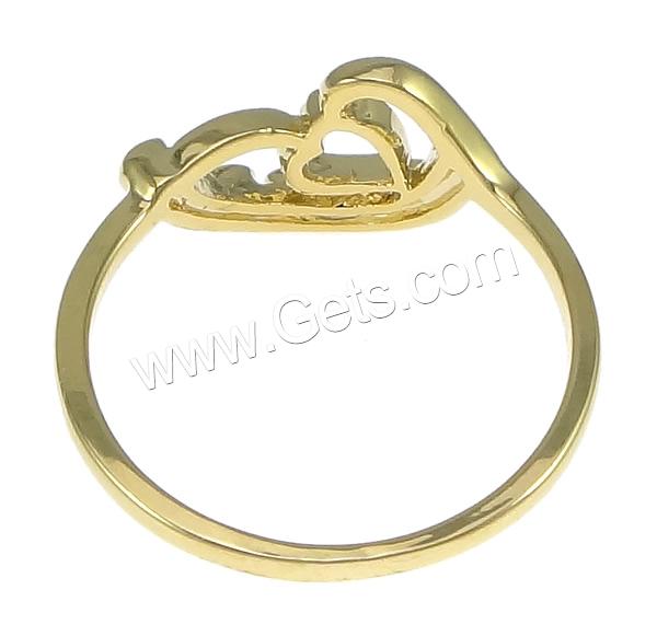 Brass Finger Ring, Heart, plated, different size for choice, more colors for choice, nickel, lead & cadmium free, 10mm, Sold By PC