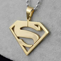 Stainless Steel Pendants, gold color plated Approx 2-7mm 