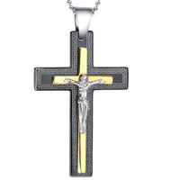 Stainless Steel Cross Pendants, Crucifix Cross, plated Approx 2-7mm 