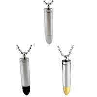 Stainless Steel Pendants, Bullet, plated, mixed colors Approx 2-7mm 