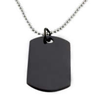 Stainless Steel Pendants, Rectangle, black ionic Approx 3-4mm 